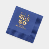 Hallo Verjaardag / Jubileum Elke Leeftijd Wijnglaz Folie Servetten (Links)