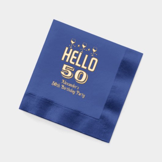 Hallo Verjaardag / Jubileum Elke Leeftijd Wijnglaz Folie Servetten (Links)