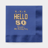 Hallo Verjaardag / Jubileum Elke Leeftijd Wijnglaz Folie Servetten (Voorkant)