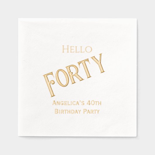 Hallo Verjaardagsfeest Vul je leeftijd in Folie Servetten (Voorkant)