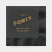 Hallo Verjaardagsfeest Vul je leeftijd in Folie Servetten (Voorkant)