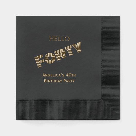 Hallo Verjaardagsfeest Vul je leeftijd in Folie Servetten (Voorkant)