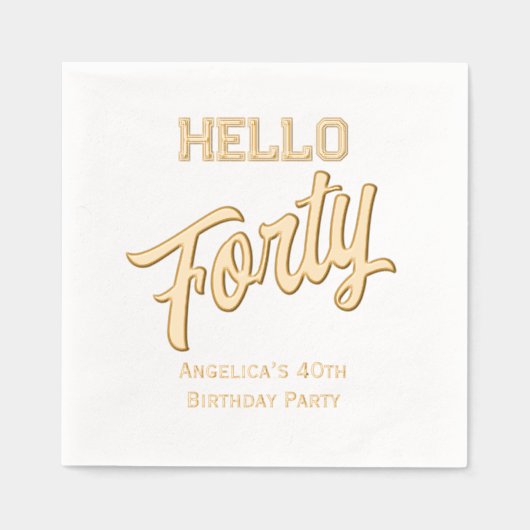 hallo * Verjaardagsfeest vul je leeftijd in Folie Servetten (Voorkant)