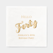 Hallo Verjaardagsfeestje vul je leeftijd in Folie Servetten (Voorkant)