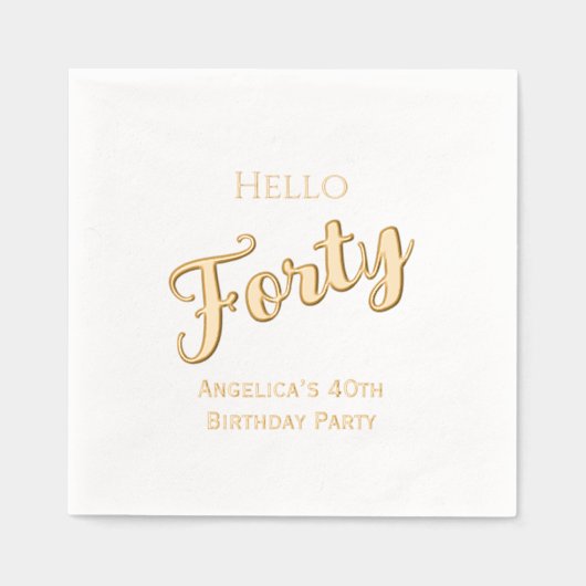 Hallo Verjaardagsfeestje vul je leeftijd in Folie Servetten (Voorkant)