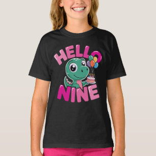 Hallo Verjaardagsmeisje Met Negen Dinosaurussen Co T-shirt