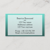 hallo Verloop Één Kleur Blauwgroen met de Tekst va Visitekaartje (Achterkant)