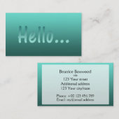 hallo Verloop Één Kleur Blauwgroen met de Tekst va Visitekaartje (Voorkant / Achterkant)