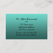 hallo Verloop Één Kleur Blauwgroen met de Tekst va Visitekaartje (Achterkant)