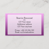 Hallo Verloop Eén kleur roze met aangepaste tekst Visitekaartje (Achterkant)