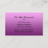 Hallo Verloop Eén kleur roze met aangepaste tekst Visitekaartje (Achterkant)