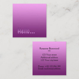 Hallo Verloop Eén kleur roze Vierkante Visitekaartje