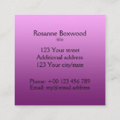 Hallo Verloop Eén kleur roze Vierkante Visitekaartje (Achterkant)