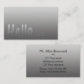 Hallo * Verloop één kleur zilver met aangepaste te Visitekaartje (Voorkant / Achterkant)