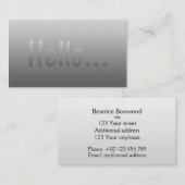 Hallo * Verloop één kleur zilver met aangepaste te Visitekaartje (Voorkant / Achterkant)