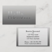 hallo Verloop één Kleur Zilver met de Tekst van de Visitekaartje (Voorkant / Achterkant)