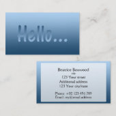 hallo Verloop één Kleurenblauw met de Tekst van de Visitekaartje (Voorkant / Achterkant)