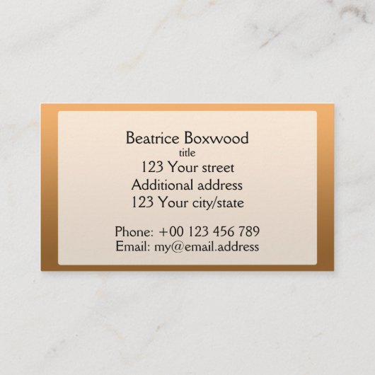 hallo Verloop één Kleurgoud met aangepaste tekst Visitekaartje (Achterkant)