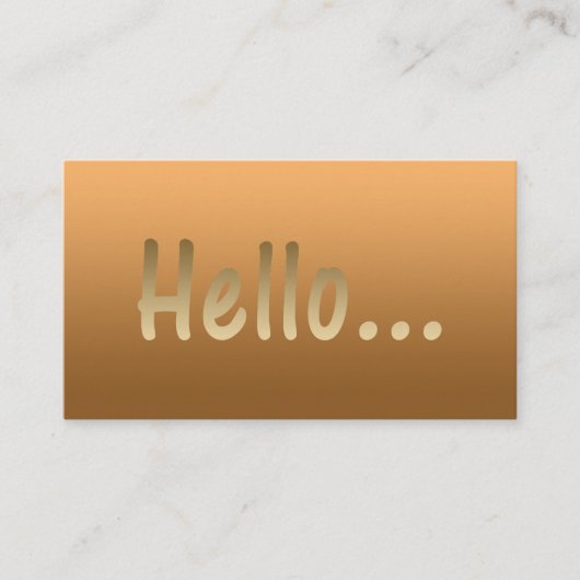 hallo Verloop één Kleurgoud met aangepaste tekst Visitekaartje (Voorkant)