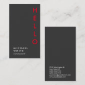 hallo Verticale platte grijze rendy consultant Visitekaartje (Voorkant / Achterkant)