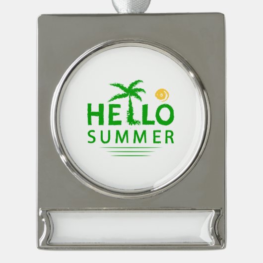 hallo verzilverd banner ornament (Voorkant)