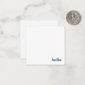 hallo Vet en Klassiek in Blauw Notitiekaartje (Voorkant / Achterkant in situ)