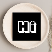 Hallo Vet Hallo Zwart & Wit Casual Stijlvol Script Vierkante Visitekaartje