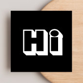 Hallo Vet Hallo Zwart & Wit Casual Stijlvol Script Vierkante Visitekaartje