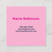 Hallo Vet lettertype Groovy Navy Vierkante Visitekaartje (Achterkant)