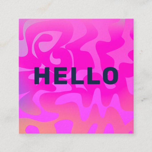 Hallo Vet lettertype Groovy Navy Vierkante Visitekaartje (Voorkant)