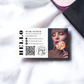 Hallo Vetgedrukte witte Qr foto logo social media Visitekaartje