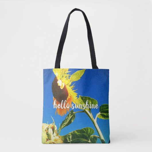 Hallo Vetgele zonnebloem fotografie Tote Bag (Voorkant)