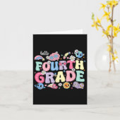 Hallo vierde 4e klas terug naar school leraar kind kaart (Gele Bloem)