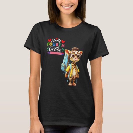 Hallo vierde graad Giraffe T-shirt (Voorkant)
