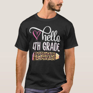 hallo vierde graad roze luipaard potlood terug naa t-shirt