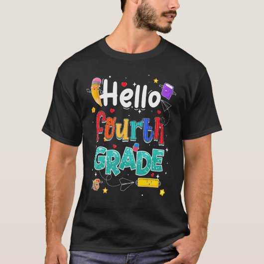 hallo Vierde graad Team 4e graad Leerleraar Kind T T-shirt (Voorkant)