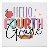 hallo vierde graad terug naar school perfect poster (Voorkant)