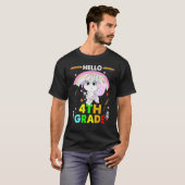 hallo vierde graad unicorn vierde graad terug naar t-shirt (Voorkant volledig)