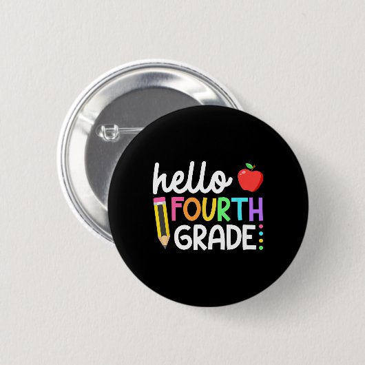 hallo vierde graad van het team ronde button 5,7 cm (Voorkant /achterkant)