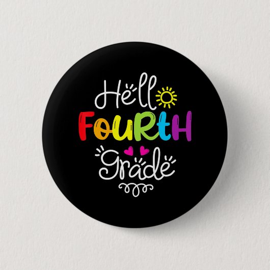 hallo vierde graad van het team ronde button 5,7 cm (Voorkant)