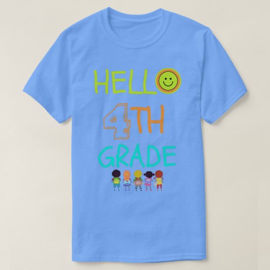hallo vierde klas eerste dag op school1 t-shirt (Design voorkant)