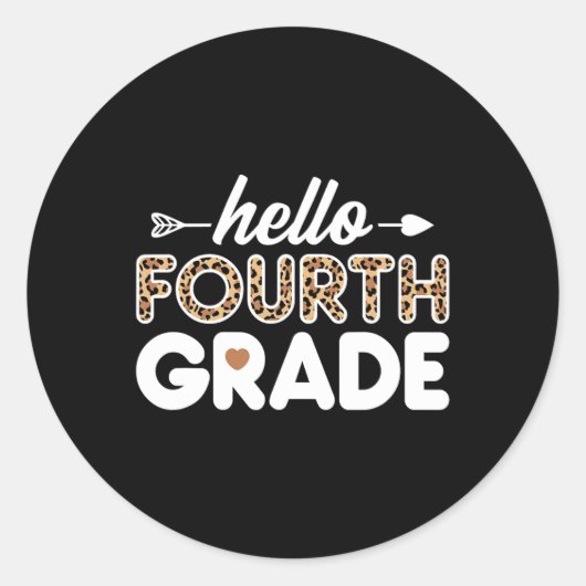 hallo vierde klas lade ronde sticker (Voorkant)