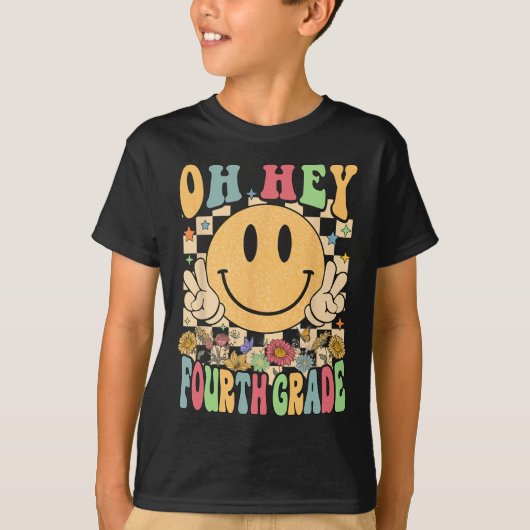 Hallo Vierde klas leraren Student 4e klas terug T-shirt (Voorkant)