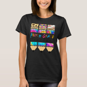 Hallo vierde klas luipaard tie-dye potlood Schatti T-shirt