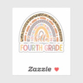 hallo Vierde klas regenboog terug naar school Sticker (Vel)