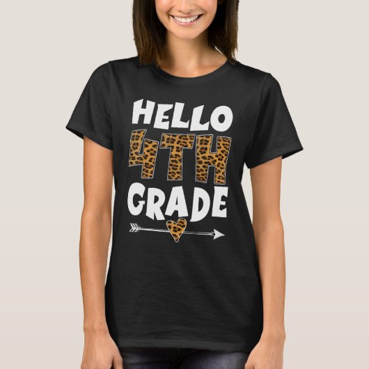 hallo vierde klas studie leraren t-shirt (Voorkant)