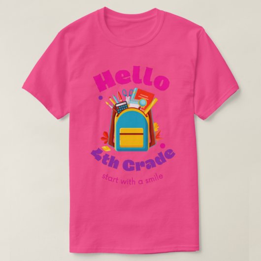 hallo vierde klas terug naar school2 t-shirt (Design voorkant)