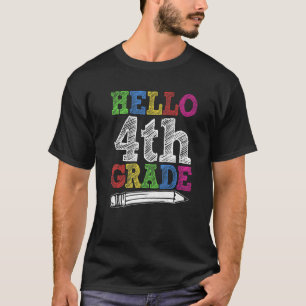 hallo vierde klas terug naar school eerste dag Kin T-shirt