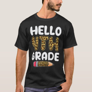 Hallo vierde klas terug naar school eerste dag lui t-shirt