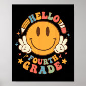 Hallo Vierde klas terug naar school groovy leraar  Poster (Voorkant)